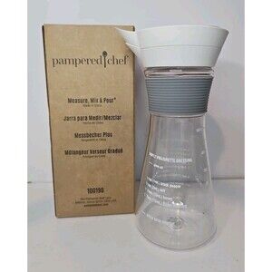 Pampered Chef Measure Mix & Pour Oil/Vinegar Cruet Pour Spout Easy Clean Plastic